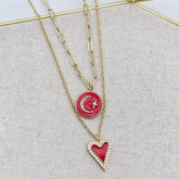 Love you to the moon red necklace